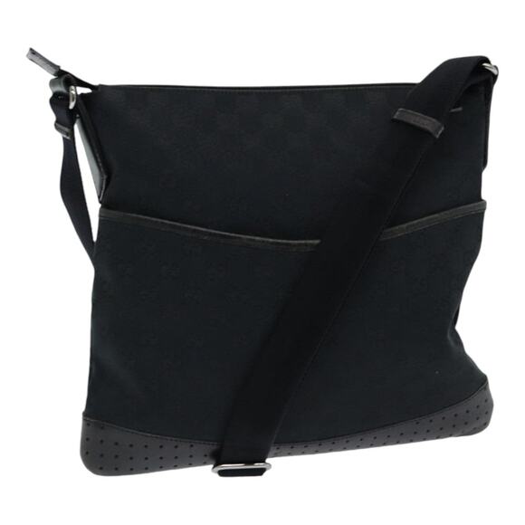 GUCCI GG Canvas Shoulder Bag Black - Picture 1 of 13